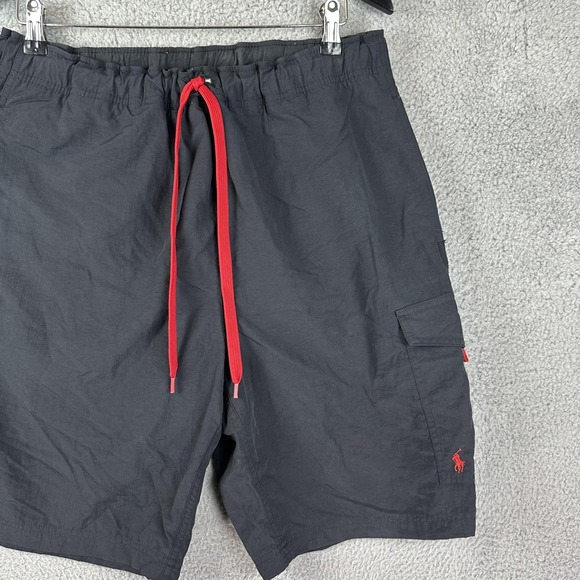 Polo Ralph Lauren Swim Trunks Mens Medium Board Shorts Red Pony Cargo Nylon Men
